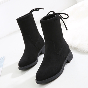 韩版百搭平底短靴