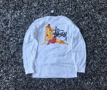 Stussy basic logo tee Pin Up L/S T-Shirt 裸女经典款长袖T恤