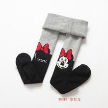 纯棉女童拼接打底裤 假中筒春秋新款 袜韩版 秋冬季加厚毛圈儿童连裤