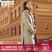 【双11新品7折价335.9元】对白中长款毛呢外套女复古冬季呢子大衣图片