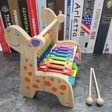 木质儿童早教益智多功能绕珠玩具 敲琴1-2-3岁女宝宝串珠积木男孩