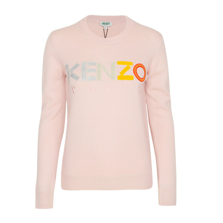KENZO/高田贤三秋冬新款毛绒字母LOGO粉色羊毛针织衫女 2TO457商品大图
