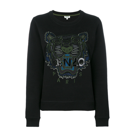 KENZO/高田贤三 秋冬新款黑色虎头刺绣圆领套头卫衣女 4XD 2SW705商品大图