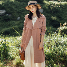 2018新款春秋季韩版风衣女中长款chic小个子薄外套百搭过膝女装图片