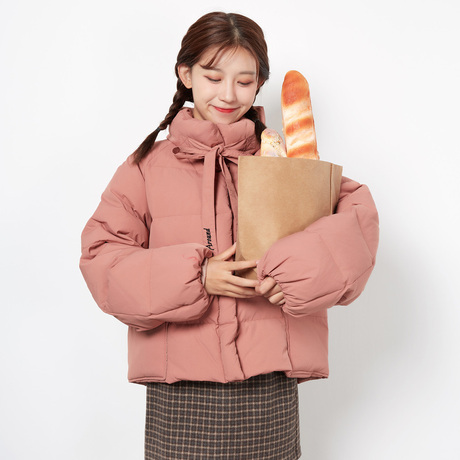 【单件送30元券】唐狮2018冬装新款短款羽绒服女立领短款女商品大图