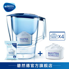 BRITA碧然德家用滤水壶光汐 滤芯4枚 1壶5芯 摩登净水器3.5L蓝