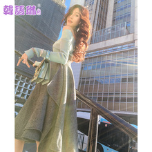 韩语琳春夏气质裙子2019新款女装韩版高腰显瘦半身裙不规则中长裙