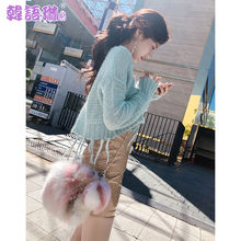 韩语琳新款女装毛衣2018秋冬韩版针织宽松圆领套头长袖打底女上衣图片