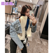 韩语琳秋冬装2018新款女装韩版时尚长袖短款宽松牛仔夹克休闲外套图片