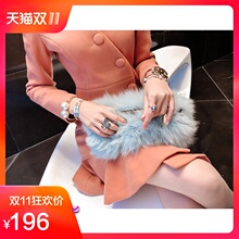 韩语琳秋冬连衣裙2018新款女装裙子韩版高腰V领荷叶边鱼尾裙短裙图片
