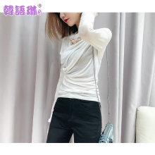 韩语琳女装新款性感针织衫2018秋装韩版气质露肩修身长袖打底上衣图片
