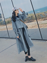 韩版 薄2019春秋新款 waitmore风衣女中长款 学生气质宽松外套小个子