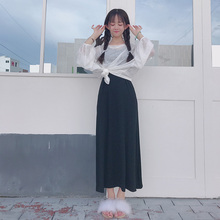 吊带连衣裙两件套女 宽松显瘦针织防晒衫 衣柜2018初秋新品 怪兽