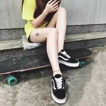 男女鞋 格子gd天貓官网os高低帮运动sk滑板鞋 经典 万斯黑白帆布鞋