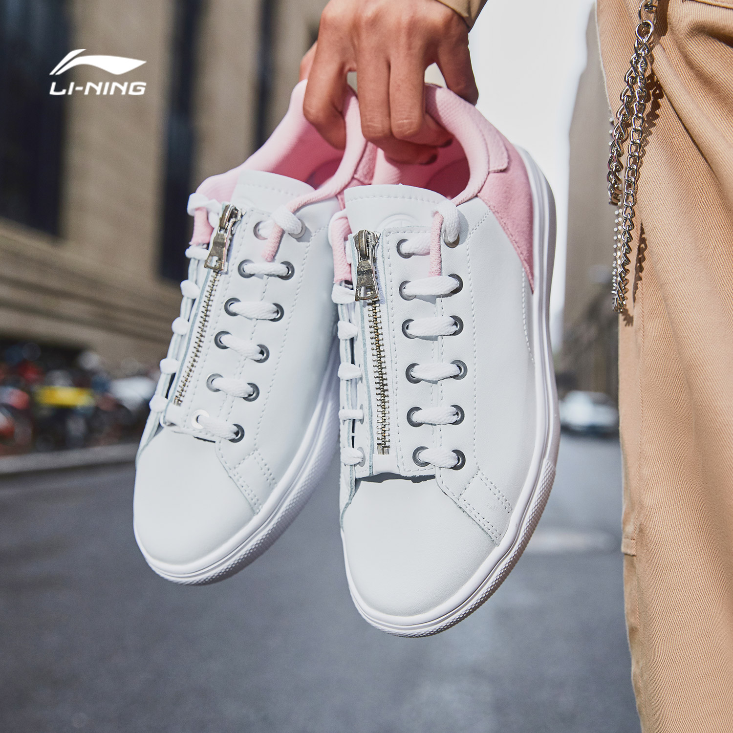 Li Ning Women's Shoes Sneakers Casual Shoes Autumn/Winter 2019 New Breathable White Air Force One Small White Shoes Plate Shoes Women