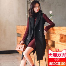 ITISF4/艾夫斯2018秋冬季新款毛呢马甲女韩版中长款无袖显瘦外套图片