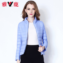 yaloo/雅鹿羽绒服女短款 韩版轻型立领女装潮 轻薄款修身保暖外套图片