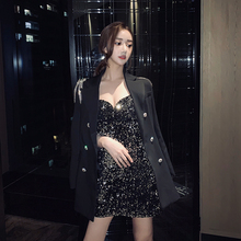 Ran冉儿 重工镶钻流苏小西装外套女2019春装新款chic网红名媛西服