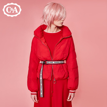 C＆A女装绗缝立领夹棉外套 2018秋新款落肩袖保暖棉服CA200200628图片