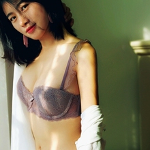 小胸聚拢文胸薄款 半杯文胸蕾丝性感聚拢内衣套装 花妃心物