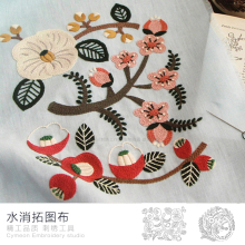 立体刺绣复古图样可水消水溶手工DIY图案布 免拓图布带图棉麻绣布