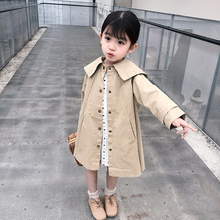 2019春秋装 儿童中长款 新款 童装 时髦风衣女童外套宝宝夹克洋气大衣