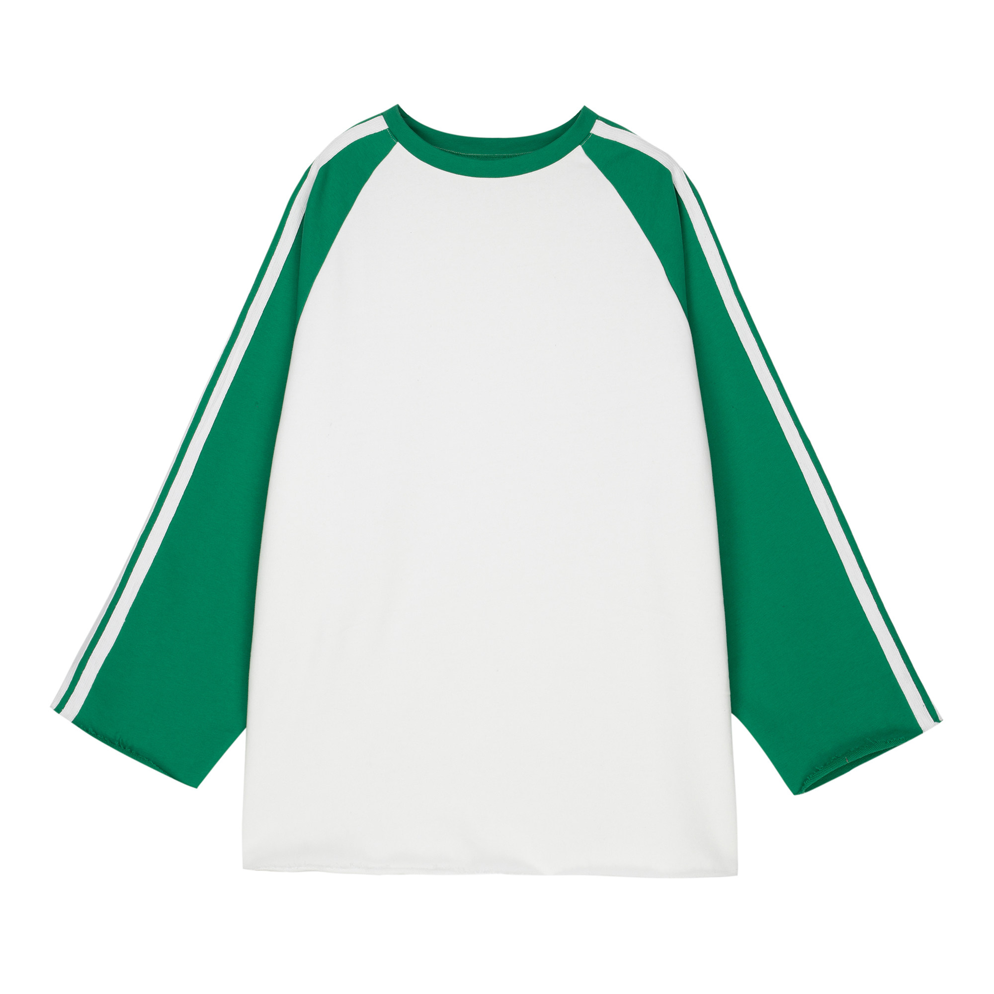 雪梨定制 白绿拼色卫衣2018新款女中长款套头