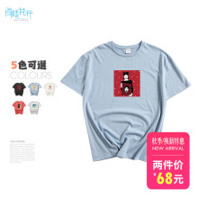 阁楼花开半袖上衣ins同款女夏欧美潮宽松百搭网红T恤图片