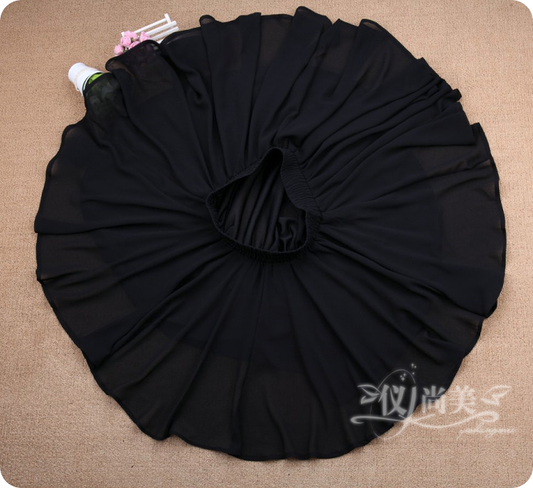 女装雪纺短裙舞蹈裙春夏蓬蓬裙高腰防走光半裙