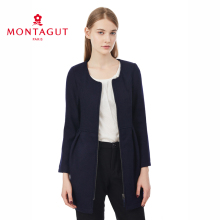 Montagut/梦特娇毛呢大衣 羊毛呢中长款娃娃装毛呢外套 女装秋冬图片