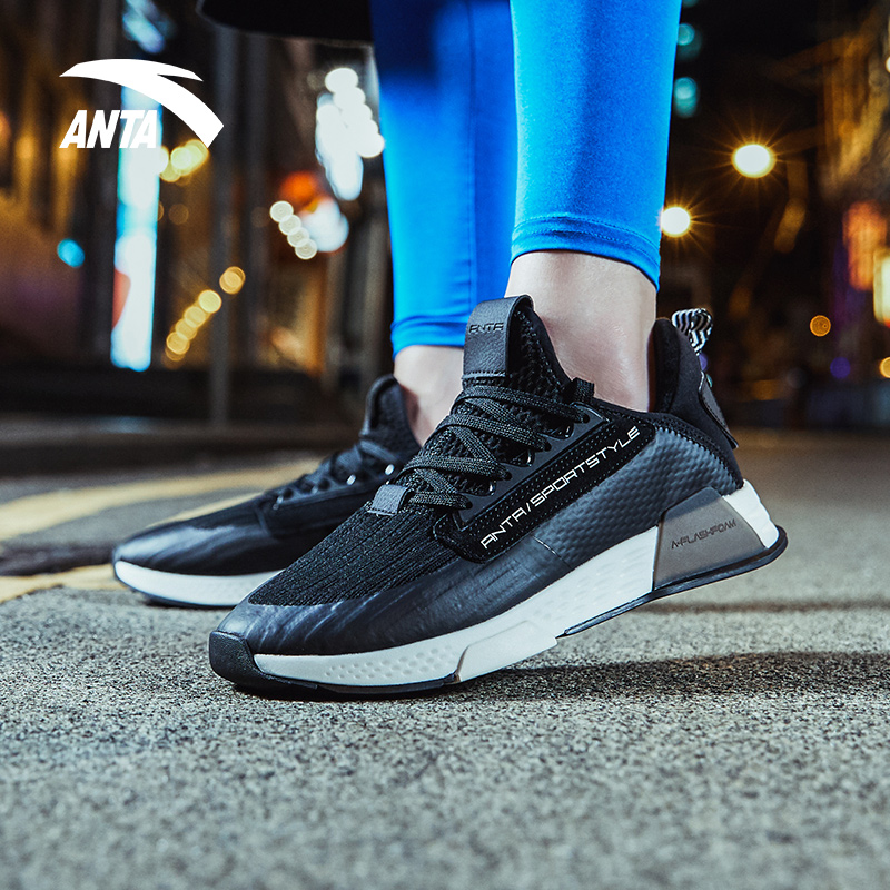 Anta Women's Shoes Winter sports Shoes 2019 New Light Breathable Black Running Shoes Fashion Versatile Women's Casual Shoes