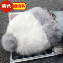 清仓特价韩版秋冬天拼色兔毛球毛线帽子皮草帽子亲子儿童兔毛帽子