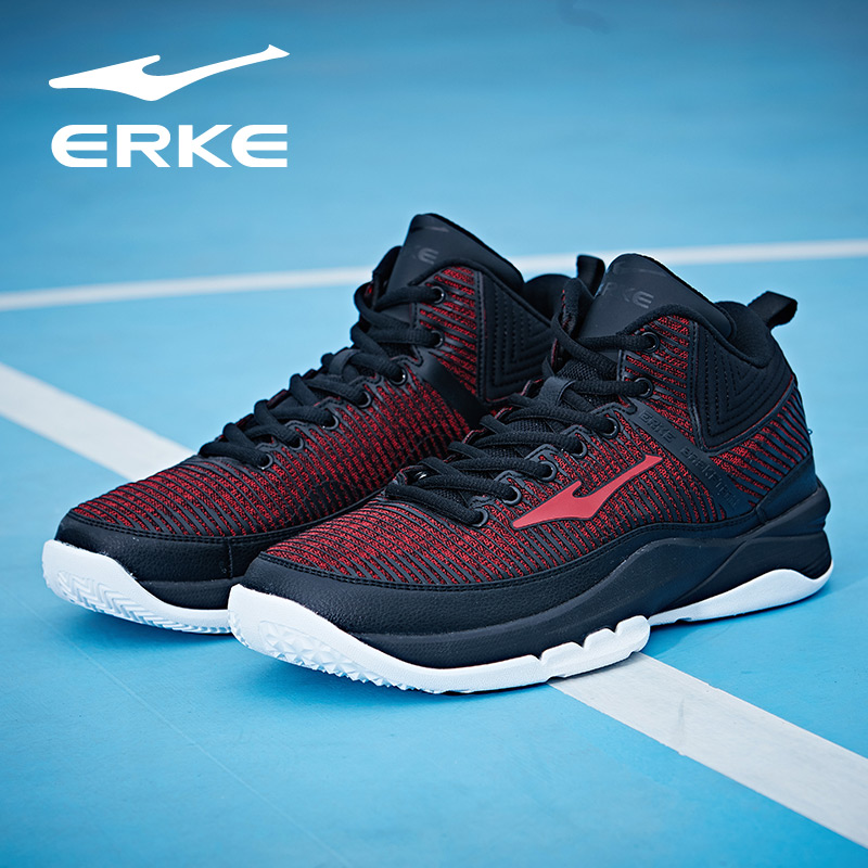 ERKE Basketball Shoes Men's Shoes Autumn and Winter New Men's High top Sports Shoes Shock absorption Foot protection Training Shoes Men