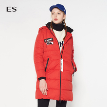 Etam/艾格艾格17冬新款红色连帽棉服M076图片
