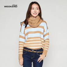 艾格Weekend 时尚大方条纹针织衫毛衣女M052图片