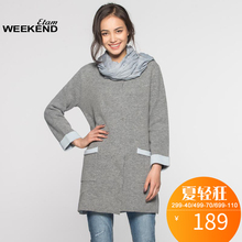 艾格 WEEKEND 女装秋装款新品时尚宽松纯色中长款针织毛衫S154图片