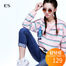 艾格ES2018女款时尚百搭卡通机器人T恤休闲可爱套头卫衣S009图片
