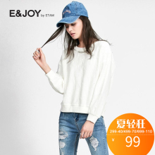 艾格 E＆joy秋装新品纯色休闲百搭卫衣T恤女S286图片