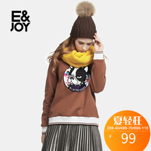 艾格 E＆joy 冬款宽松时尚个性狗狗贴布套头卫衣女F625图片