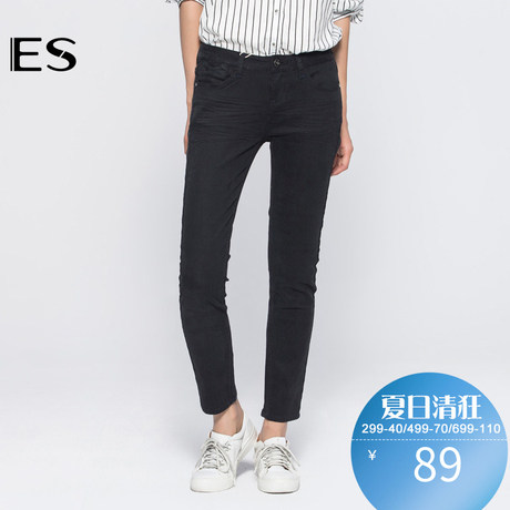 艾格 ES 女装春装款时尚宽松基本款百搭牛仔裤长裤S612商品大图