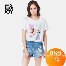 艾格 E＆joy 夏火烈鸟几何印花休闲T恤女S279图片