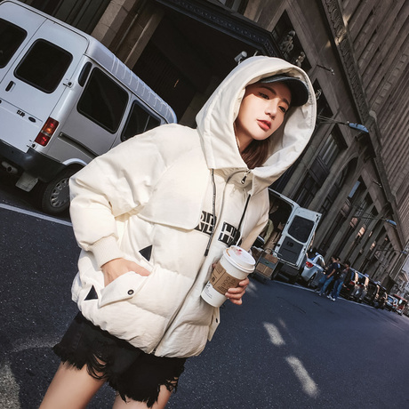 女装羽绒服女短款2018冬季新款韩版时尚连帽加厚学院风冬装商品大图