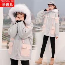 青少年2018冬季新款大毛领棉袄女装加厚棉衣服中学生韩版连帽外套图片