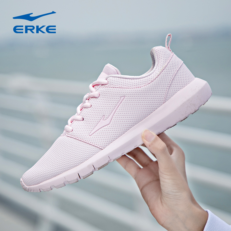 ERKE Women's Shoes Sports Shoes Women's Running Shoes 2019 Summer Breathable New Versatile Casual Shoes Pink Shoes