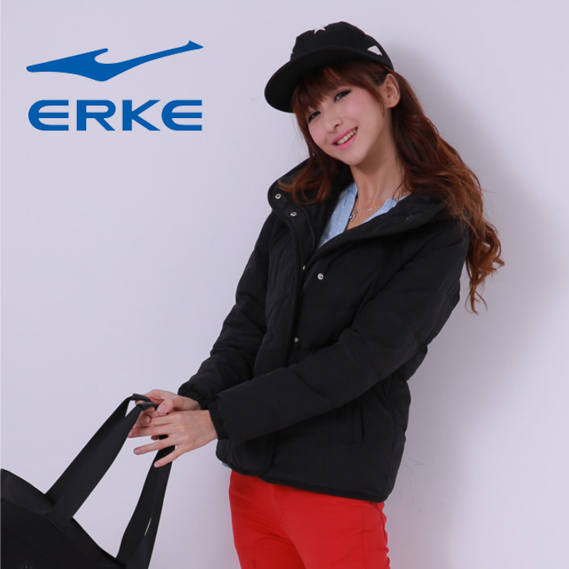 ERKE Down jacket for women in autumn and winter New warm Sportswear Solid color Fashion coat Simple slim jacket for women