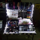 夜市摆摊箱饰品展示架盒子 打火机地摊箱地摊木箱耳环耳钉项链箱