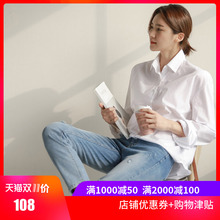 白衬衫女长袖2018春装新款休闲职业女装百搭中长款衬衣韩版chic棉图片