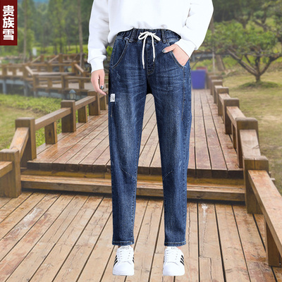 秋季女士牛仔哈伦裤女秋款2018新款韩版宽松小脚九分女款休闲裤子
