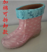 包邮 青水鞋 加棉加绒雨鞋 女防水防滑雪地靴中筒韩版 胶鞋 秋冬季新款