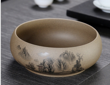 陶瓷粗陶茶洗笔洗 水仙花盆多功能桌面茶几垃圾果皮缸 烟灰缸大号